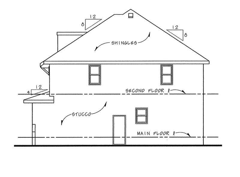 Sunbelt House Plan Right Elevation - 026D-1990 - Shop House Plans and More