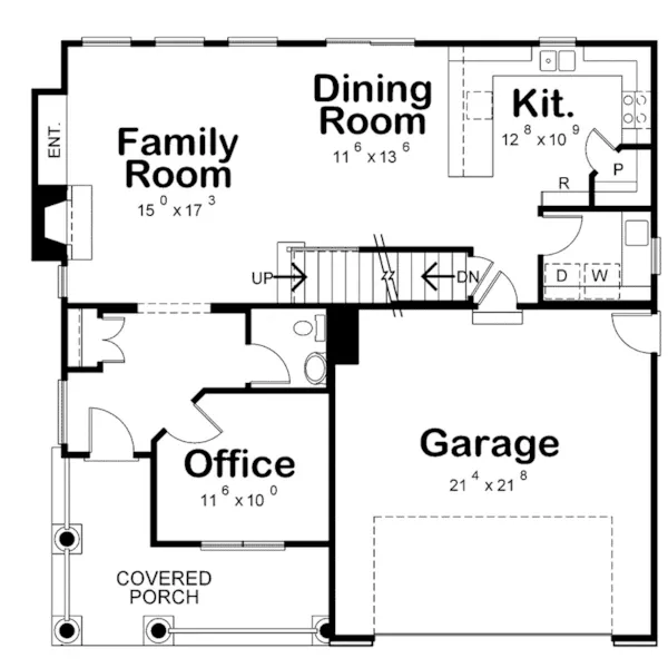 Arts & Crafts House Plan First Floor - Meadow Point Craftsman Home 026D-1991 - Shop House Plans and More