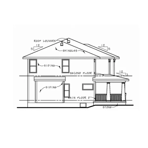 Arts & Crafts House Plan Left Elevation - Meadow Point Craftsman Home 026D-1991 - Shop House Plans and More