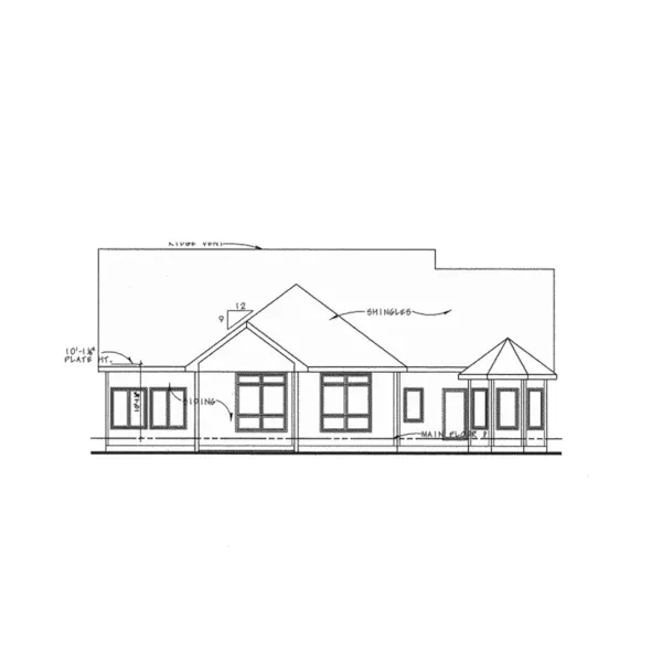 Arts & Crafts House Plan Rear Elevation - Nesbit Canyon Craftsman Home 026D-1992 - Shop House Plans and More