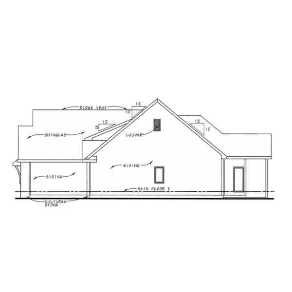 Arts & Crafts House Plan Right Elevation - Nesbit Canyon Craftsman Home 026D-1992 - Shop House Plans and More