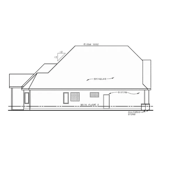 Left Elevation - Pascal European Home 026D-1993 - Shop House Plans and More