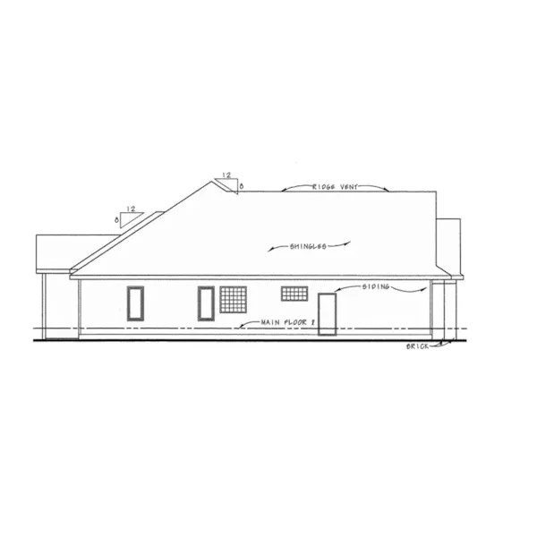 Traditional House Plan Left Elevation - Patti Lane Ranch Home 026D-1994 - Shop House Plans and More