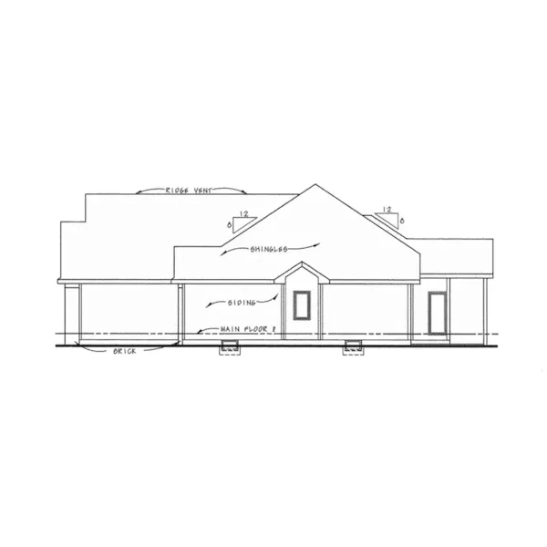 Traditional House Plan Right Elevation - Patti Lane Ranch Home 026D-1994 - Shop House Plans and More