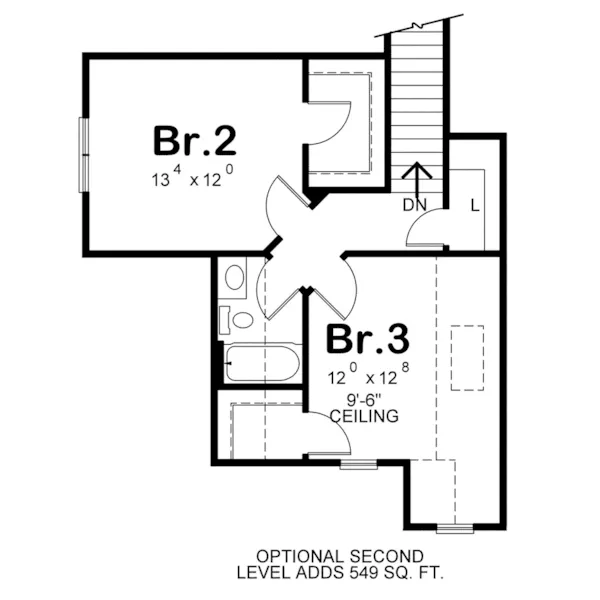 Traditional House Plan Second Floor - Riceford Traditional Ranch Home 026D-1995 - Shop House Plans and More