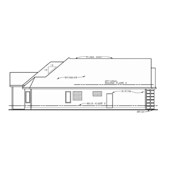 Traditional House Plan Left Elevation - Riceford Traditional Ranch Home 026D-1995 - Shop House Plans and More