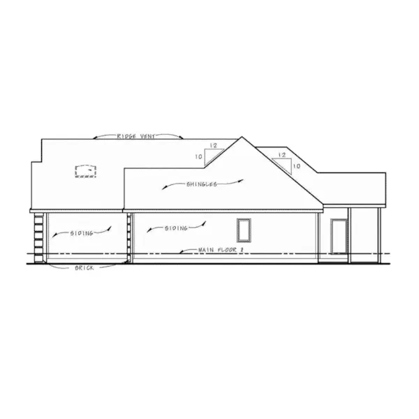 Traditional House Plan Right Elevation - Riceford Traditional Ranch Home 026D-1995 - Shop House Plans and More