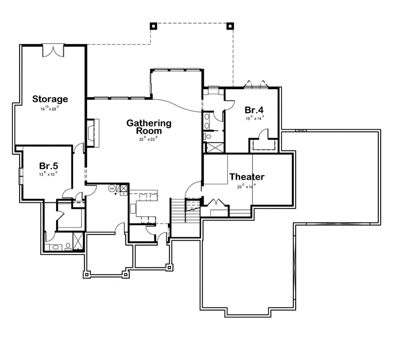 Luxury House Plan Basement Floor - 026D-1996 - Shop House Plans and More