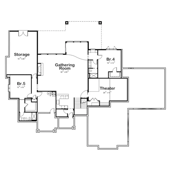 Craftsman House Plan Basement Floor - Ricci Luxury Home 026D-1996 - Shop House Plans and More