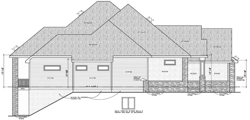 Luxury House Plan Left Elevation - 026D-1996 - Shop House Plans and More