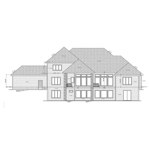 Craftsman House Plan Rear Elevation - Ricci Luxury Home 026D-1996 - Shop House Plans and More