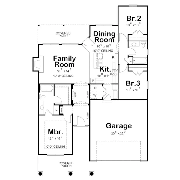 Cabin & Cottage House Plan First Floor - Sandlake Modern Farmhouse 026D-1997 - Shop House Plans and More