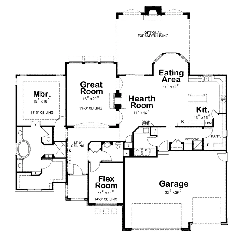 European House Plan First Floor - 026D-1998 - Shop House Plans and More