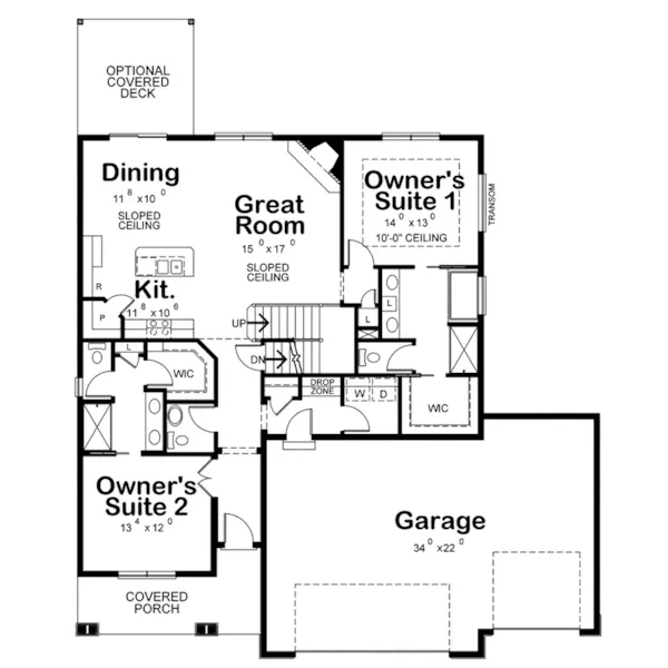 First Floor - Lena Trail Ranch Home 026D-2002 - Shop House Plans and More