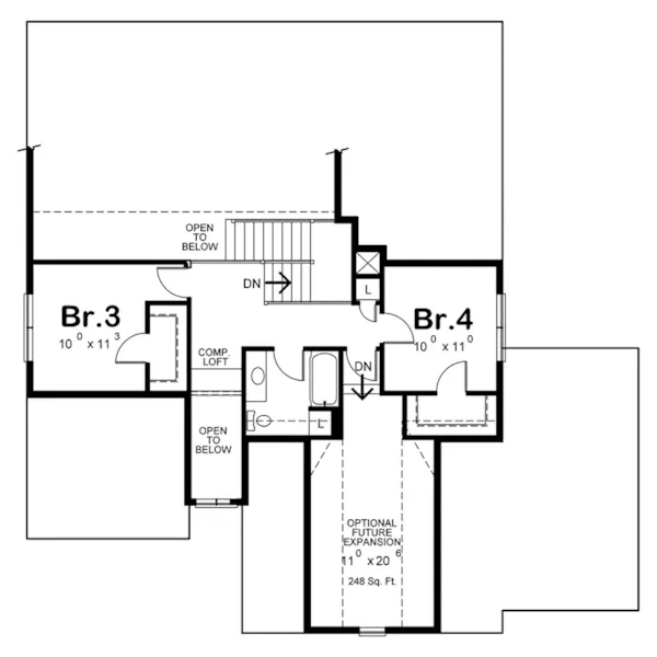 Second Floor - Lena Trail Ranch Home 026D-2002 - Shop House Plans and More