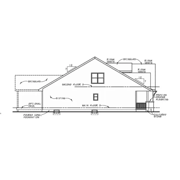 Left Elevation - Lena Trail Ranch Home 026D-2002 - Shop House Plans and More