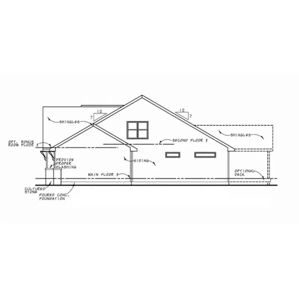 Right Elevation - Lena Trail Ranch Home 026D-2002 - Shop House Plans and More