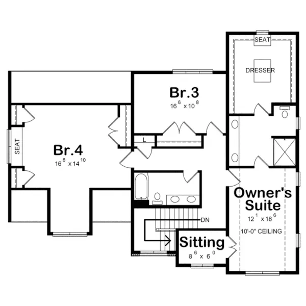 Shingle House Plan Second Floor - Lemon Creek Craftsman Home 026D-2003 - Shop House Plans and More