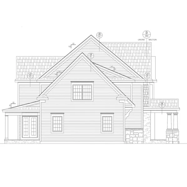 Shingle House Plan Left Elevation - Lemon Creek Craftsman Home 026D-2003 - Shop House Plans and More