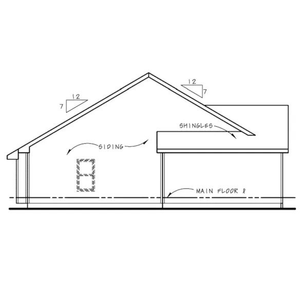 Ranch House Plan Left Elevation - Harvey Bay Ranch Home 026D-2005 - Shop House Plans and More