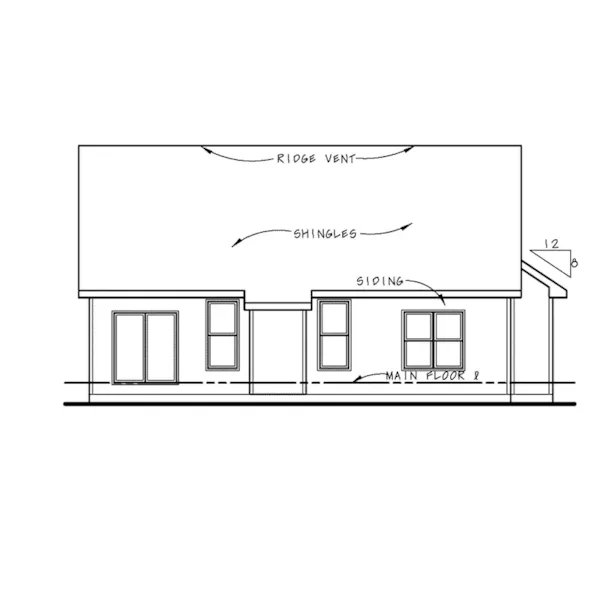 Ranch House Plan Rear Elevation - Harvey Bay Ranch Home 026D-2005 - Shop House Plans and More