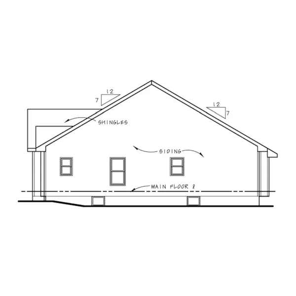 Ranch House Plan Right Elevation - Harvey Bay Ranch Home 026D-2005 - Shop House Plans and More