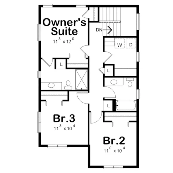 Beach & Coastal House Plan Second Floor - Fabito Modern Two-Story Home 026D-2006 - Shop House Plans and More