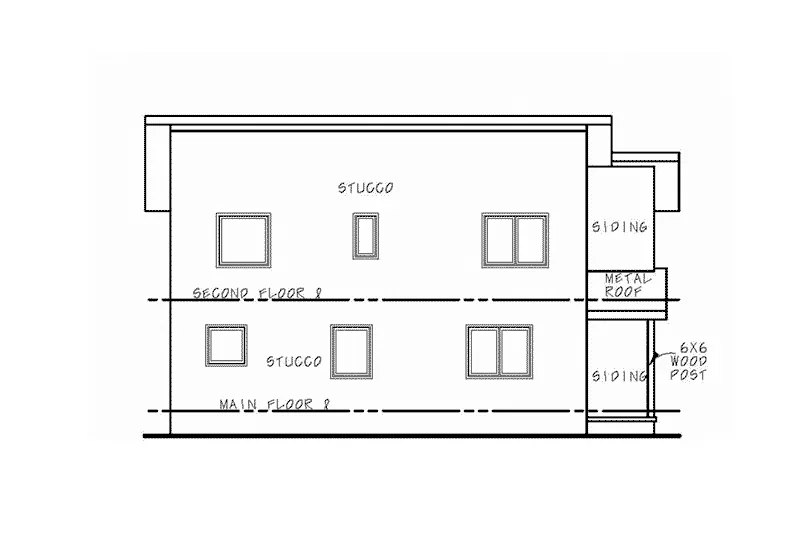 Vacation House Plan Left Elevation - 026D-2006 - Shop House Plans and More