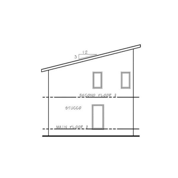 Beach & Coastal House Plan Rear Elevation - Fabito Modern Two-Story Home 026D-2006 - Shop House Plans and More