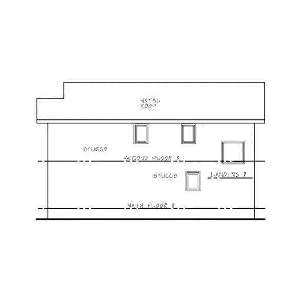 Beach & Coastal House Plan Right Elevation - Fabito Modern Two-Story Home 026D-2006 - Shop House Plans and More