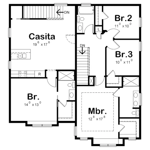 Arts & Crafts House Plan Second Floor - Earhart Craftsman Home 026D-2007 - Search House Plans and More