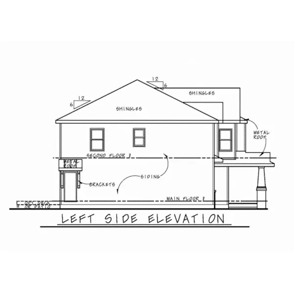 Arts & Crafts House Plan Left Elevation - Earhart Craftsman Home 026D-2007 - Search House Plans and More