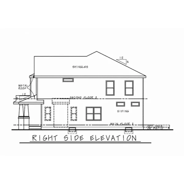 Arts & Crafts House Plan Right Elevation - Earhart Craftsman Home 026D-2007 - Search House Plans and More