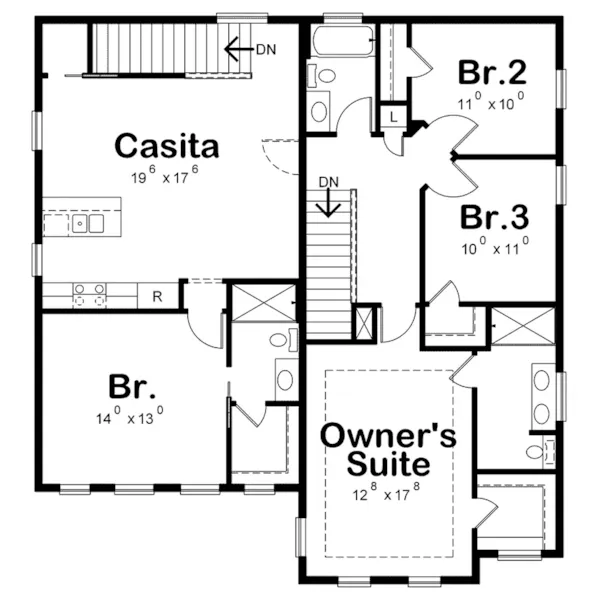 Craftsman House Plan Second Floor - Coastal Escape Farmhouse 026D-2009 - Shop House Plans and More