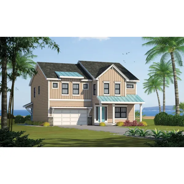 Craftsman House Plan Front of Home - Coastal Escape Farmhouse 026D-2009 - Shop House Plans and More