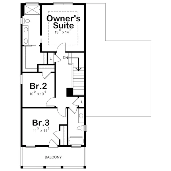 Country House Plan Second Floor - Seacrest Beach Coastal Home 026D-2011 - Shop House Plans and More