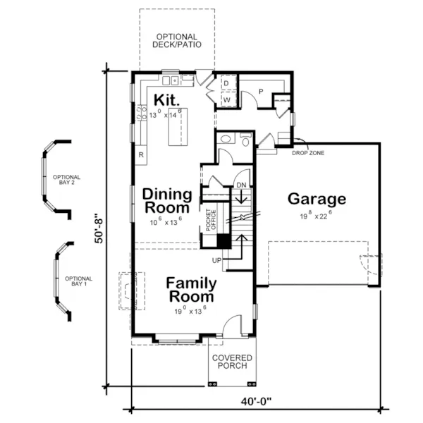 Arts & Crafts House Plan First Floor - Tilson Craftsman Home 026D-2012 - Shop House Plans and More