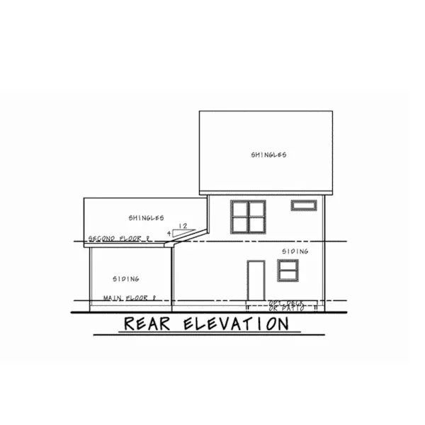 Arts & Crafts House Plan Rear Elevation - Tilson Craftsman Home 026D-2012 - Shop House Plans and More