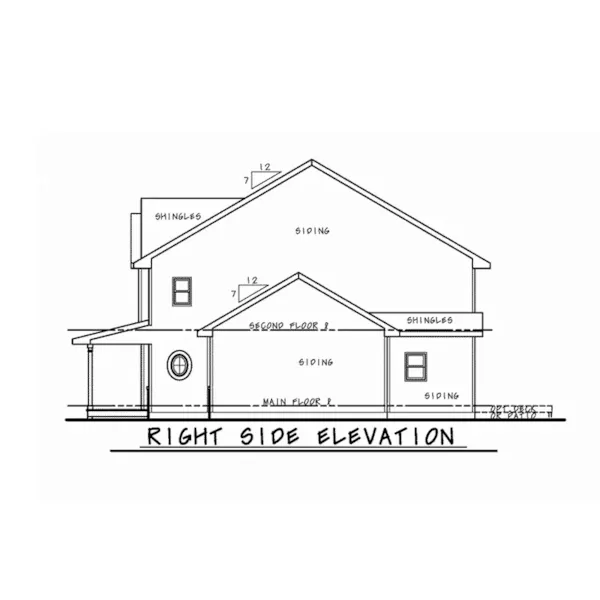 Arts & Crafts House Plan Right Elevation - Tilson Craftsman Home 026D-2012 - Shop House Plans and More