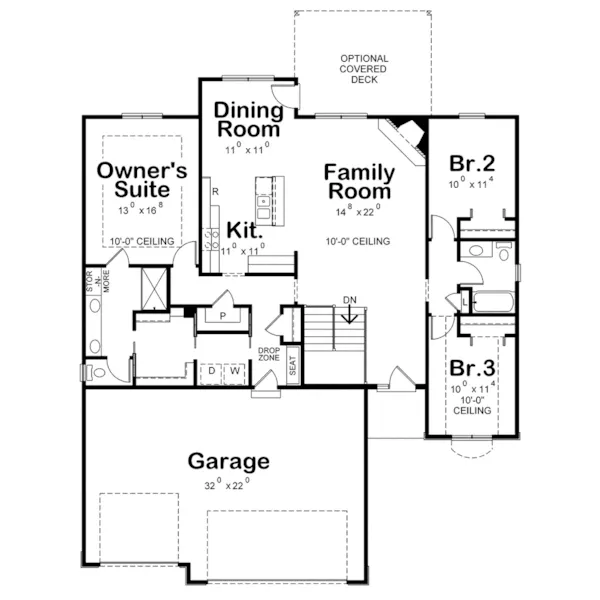 European House Plan First Floor - Jensen Place Ranch Home 026D-2015 - Search House Plans and More