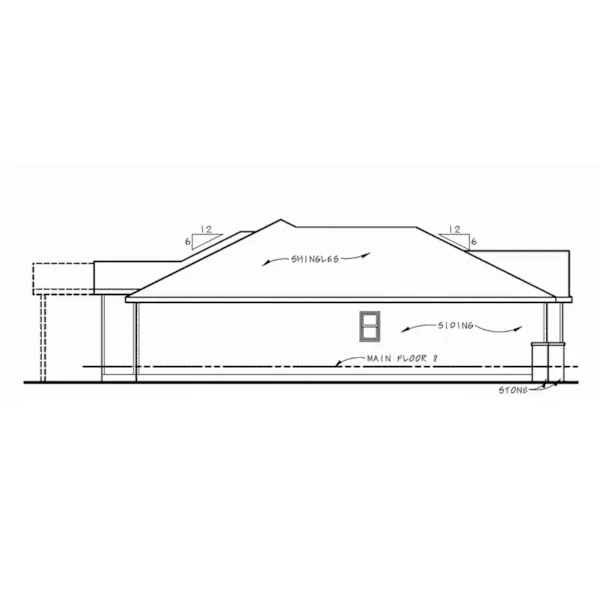 European House Plan Left Elevation - Jensen Place Ranch Home 026D-2015 - Search House Plans and More