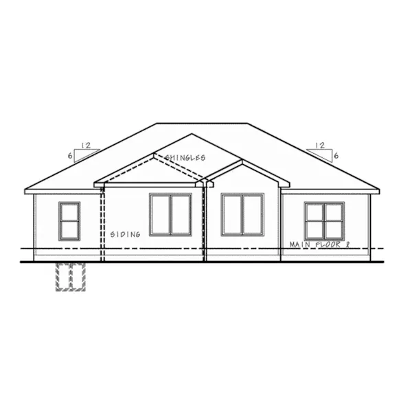 European House Plan Rear Elevation - Jensen Place Ranch Home 026D-2015 - Search House Plans and More