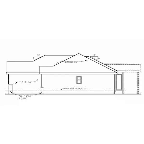 European House Plan Right Elevation - Jensen Place Ranch Home 026D-2015 - Search House Plans and More