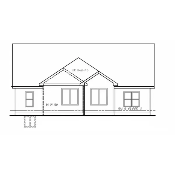 Ranch House Plan Rear Elevation - Jensen Falls Craftsman Home 026D-2017 - Search House Plans and More