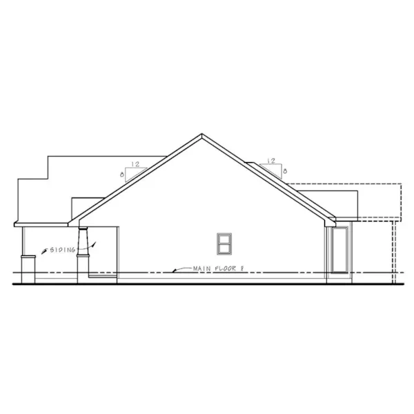 Ranch House Plan Right Elevation - Jensen Falls Craftsman Home 026D-2017 - Search House Plans and More