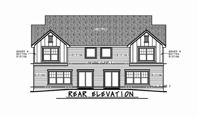 Traditional House Plan Rear Elevation - Colbourne Springs Duplex 026D-2025 - Search House Plans and More