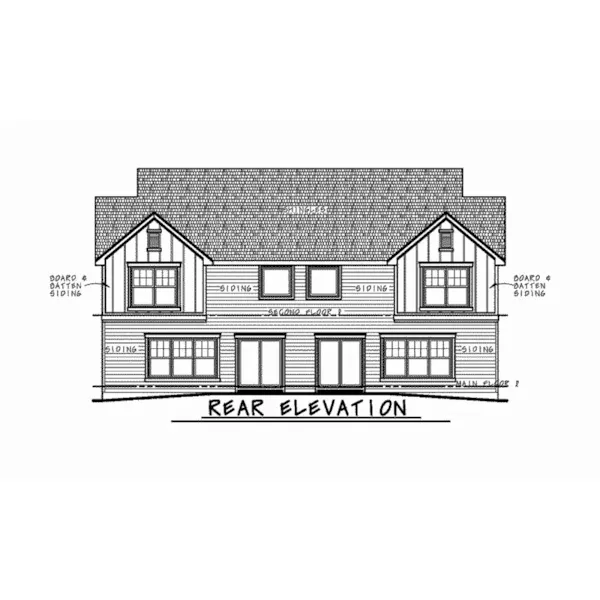 Multi-Family House Plan Rear Elevation - Colbourne Springs Duplex 026D-2025 - Search House Plans and More