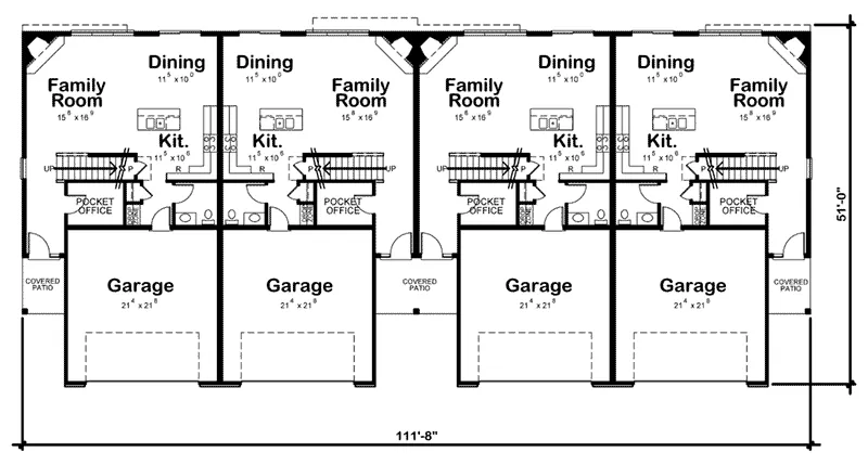 Traditional House Plan First Floor - Colbourne Acres Multi-Family 026D-2026 - Search House Plans and More