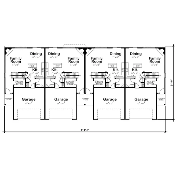 Traditional House Plan First Floor - Colbourne Acres Multi-Family 026D-2026 - Search House Plans and More