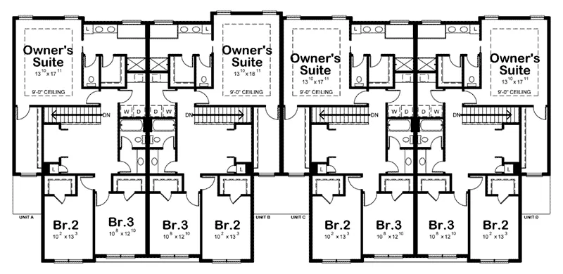 Traditional House Plan Second Floor - Colbourne Acres Multi-Family 026D-2026 - Search House Plans and More